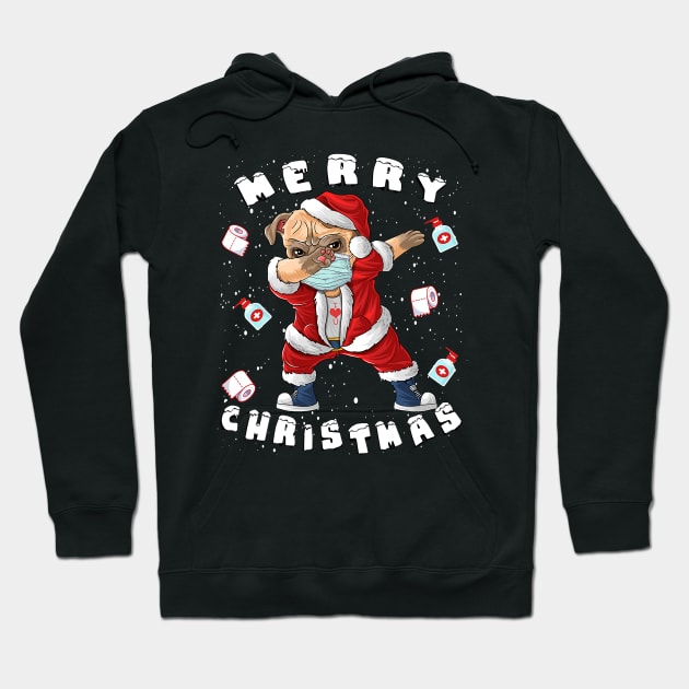 Merry Christmas 2020 Dog Santa Pug Christmas Costume Hoodie by lostbearstudios